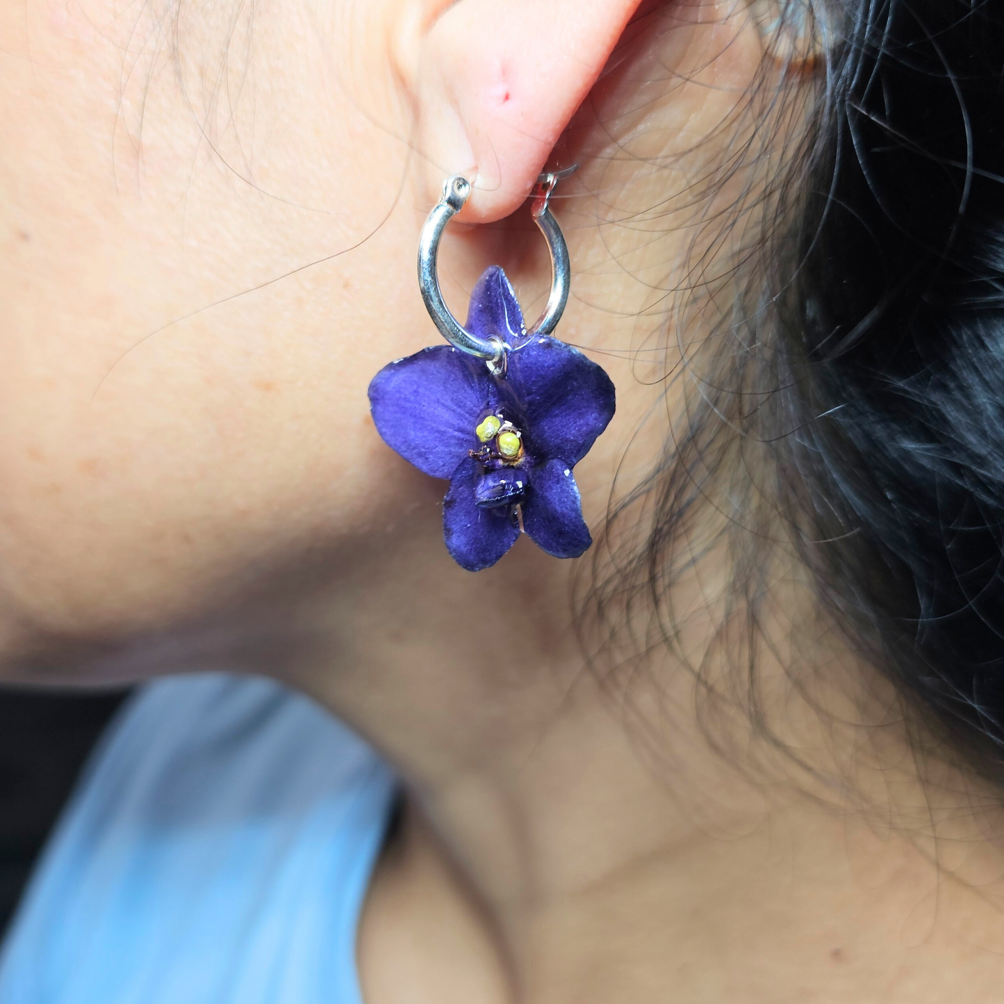 🌸Pendiente de Violeta Africana