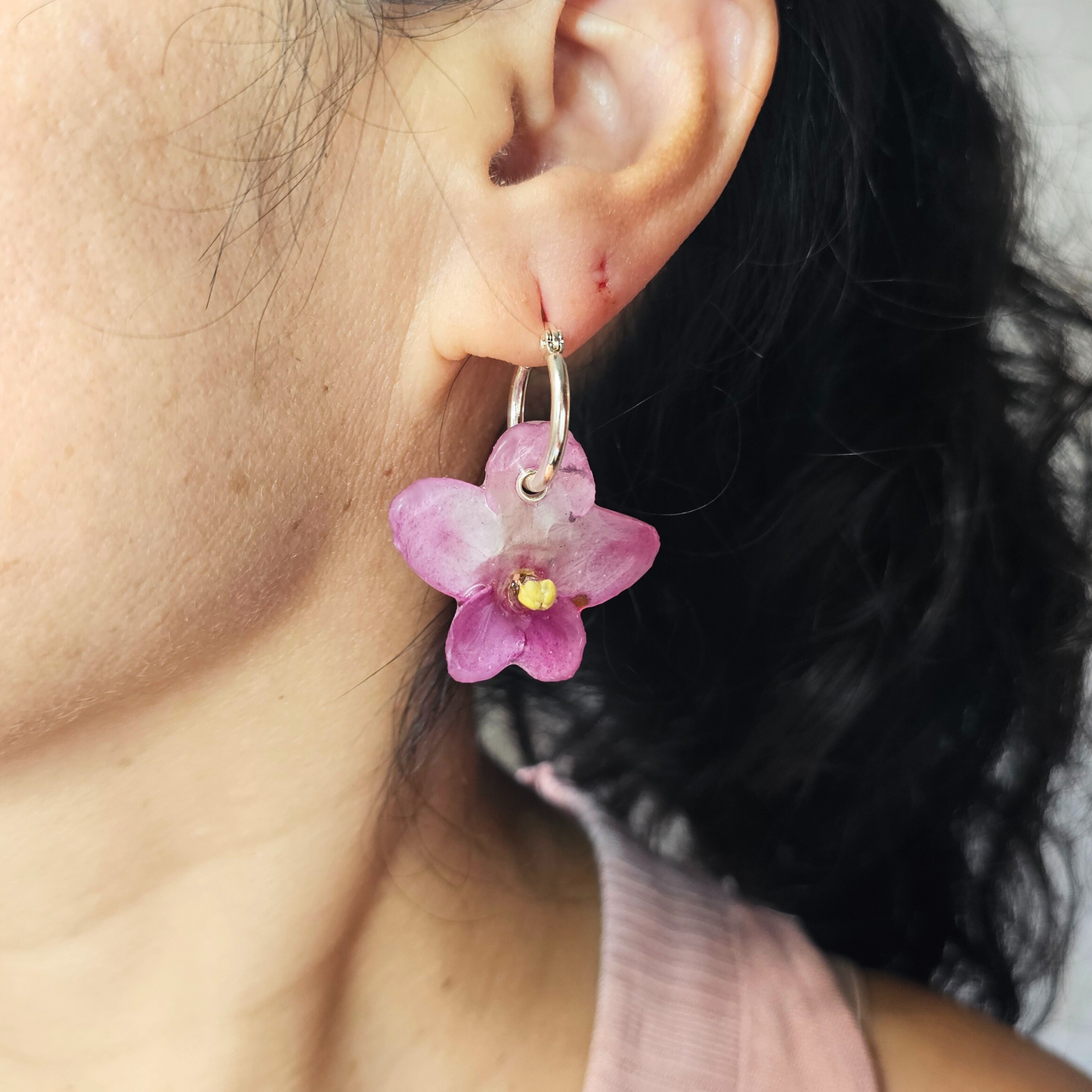 🌸Pendiente de Violeta Africana