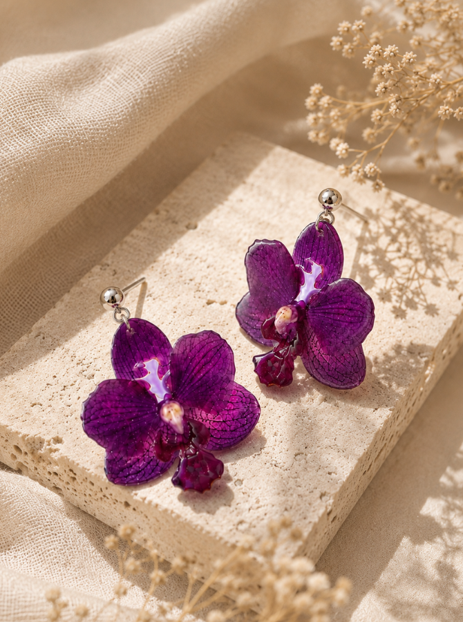 Pendientes Mini Phalaenopsis Amatista