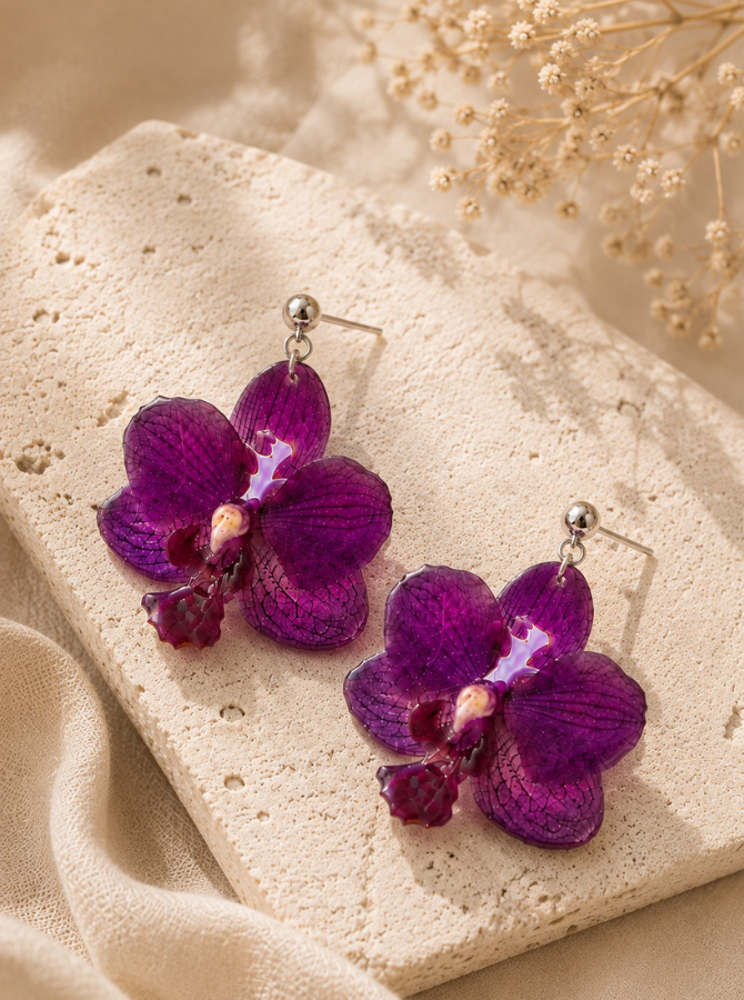 Pendientes Mini Phalaenopsis Amatista