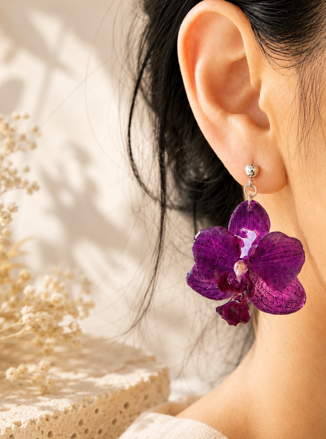 Pendientes Mini Phalaenopsis Amatista