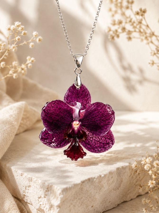 Collar Mini Phalaenopsis amatista