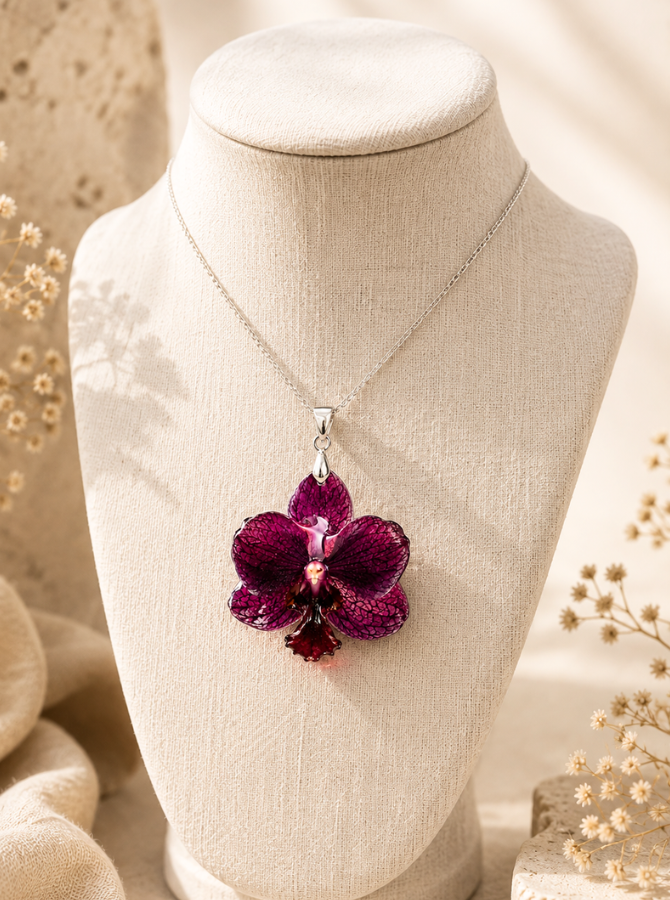 Collar Mini Phalaenopsis amatista