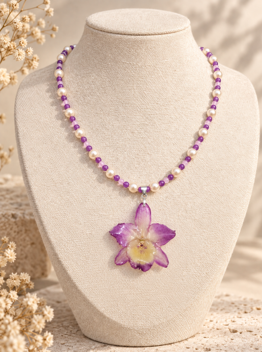 Collar Dendrobium Nobile Amatista