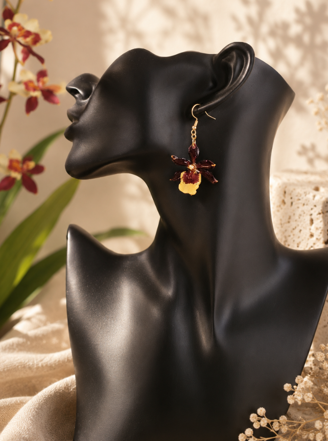 Pendientes Oncidium Moka 🤎💛