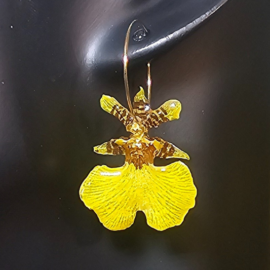 Pendientes de Orquídea Bailarina en Plata 925 bañada en Oro